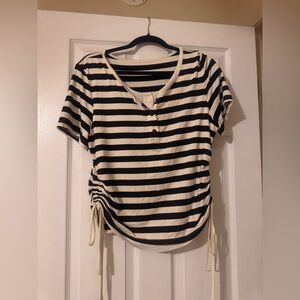 Striped Black and Cream Women's Top